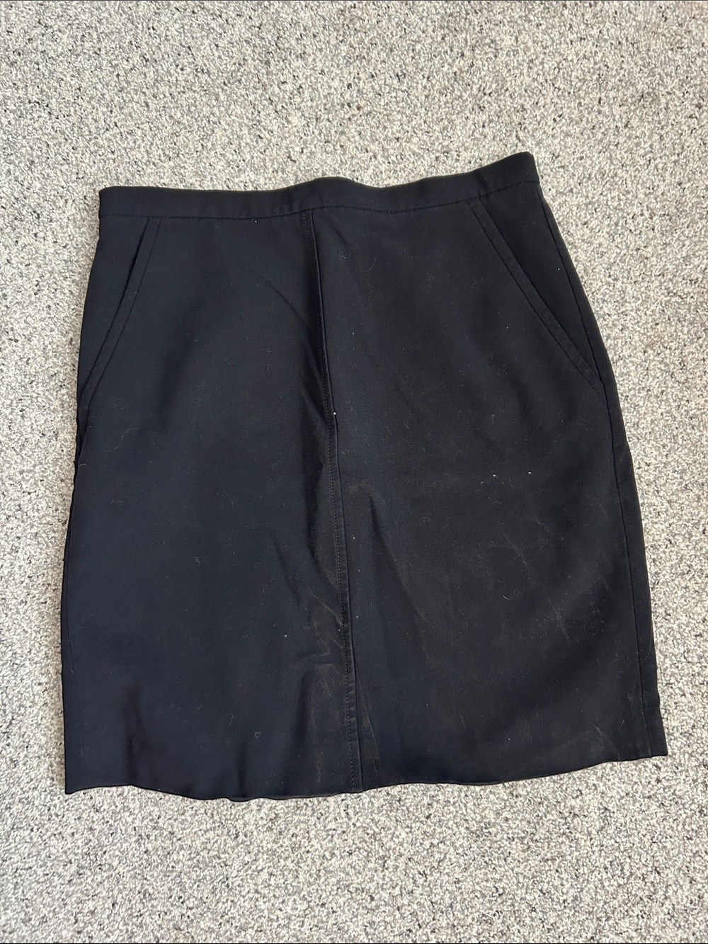 Anne Klein Black Straight Pencil Skirt with Front Seam